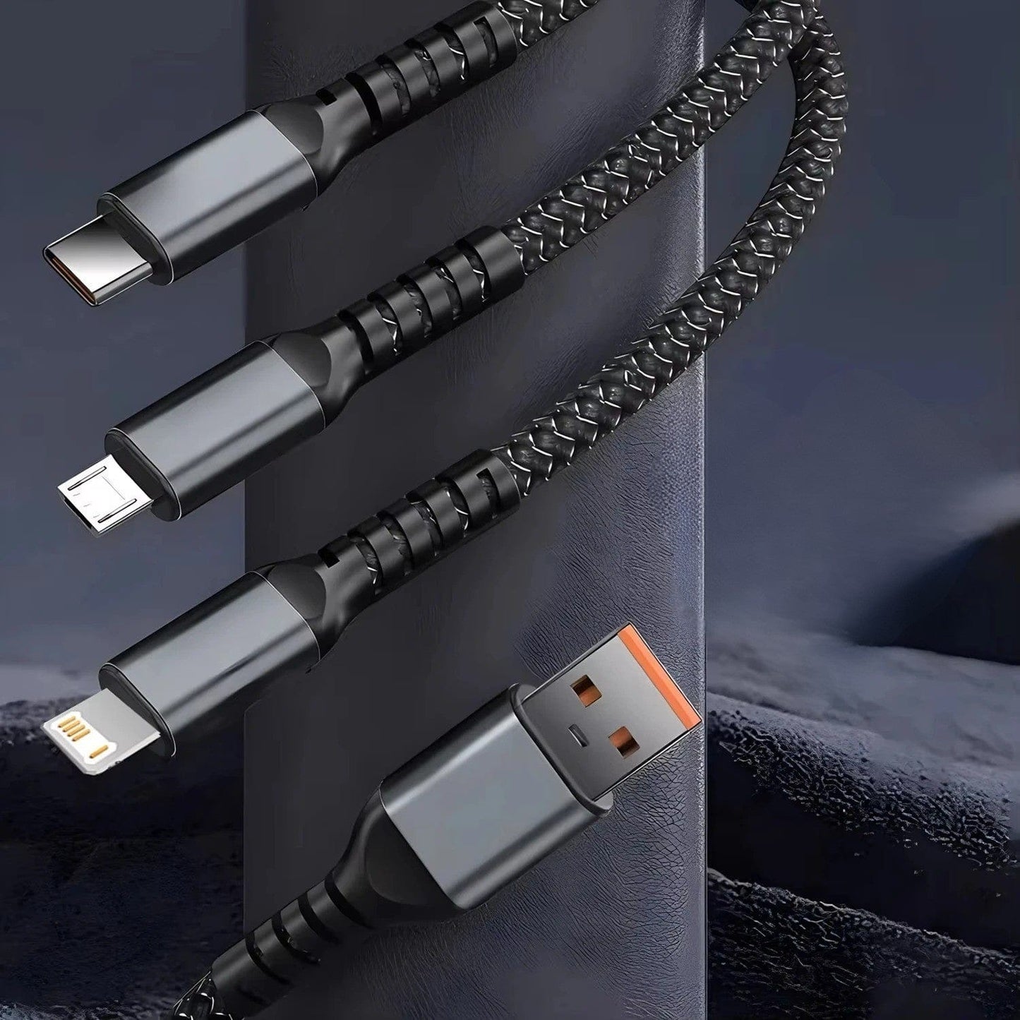 Chargeur LED Voiture 100 W – Câble Tressé Résistant Noir