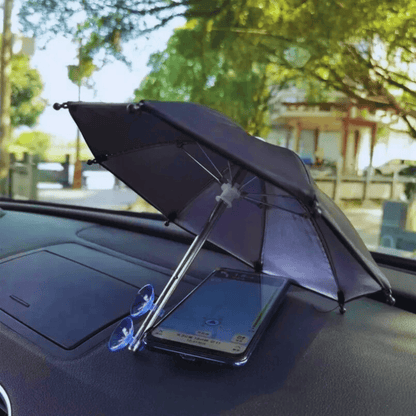 Mini Parasol Anti Chaleur pour Téléphone - Gadget Fun  Noir