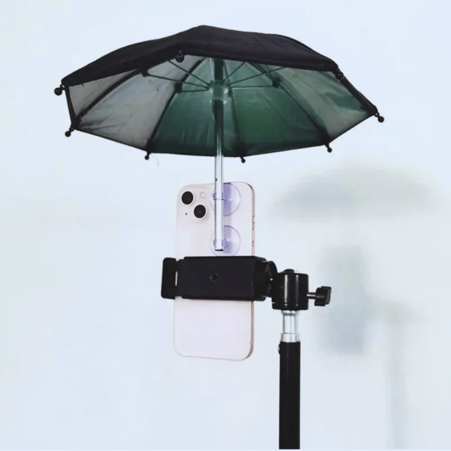 Mini Parasol Anti Chaleur pour Téléphone - Gadget Fun  Noir