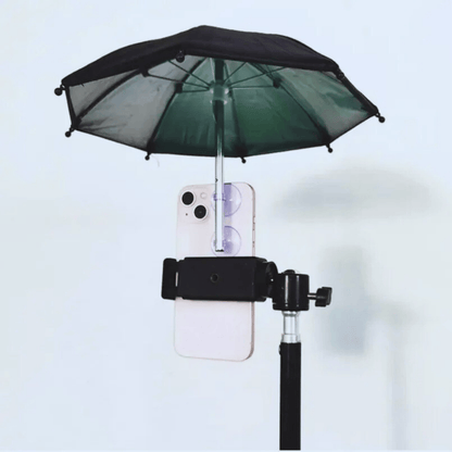 Mini Parasol Anti Chaleur pour Téléphone - Gadget Fun  Noir
