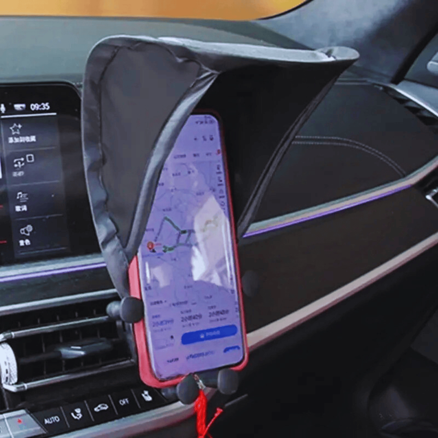 Pare-soleil téléphone voiture universel anti-reflet & surchauffe