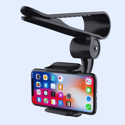 Support téléphone pare-soleil voiture 360° rotatif Noir