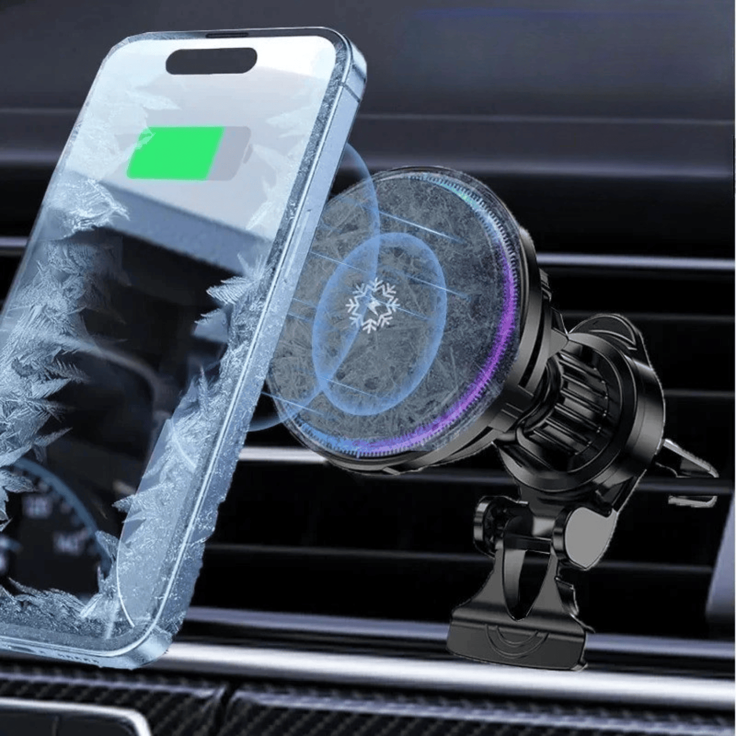 Support Téléphone Voiture Anti Surchauffe - Charge Rapide Noir